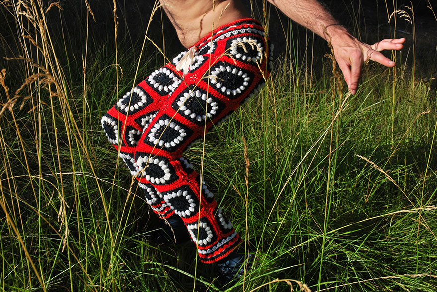 crocheted vintage shorts for men