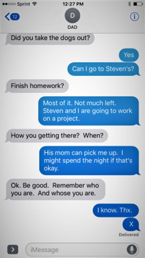 father texting