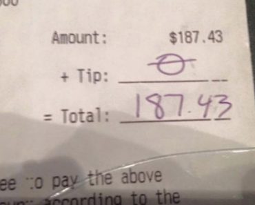 Waitress Has This To Say After Getting $0 Tip On $187 Bill